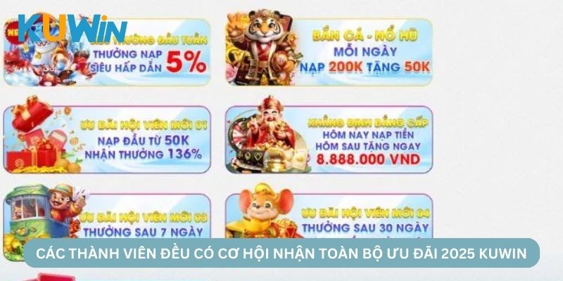 Các thành viên đều có cơ hội nhận KHUYẾN MÃI KUWIN